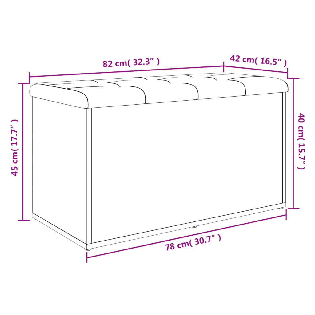 Aufbewahrungsbank Weiß 82 x 42 x 45 cm Holzwerkstoff