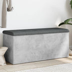 Sitzbank mit Stauraum Betongrau 102x42x45 cm Holzwerkstoff
