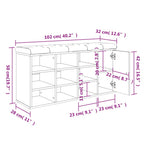 Schuhbank Schwarz 102x32x50 cm Holzwerkstoff