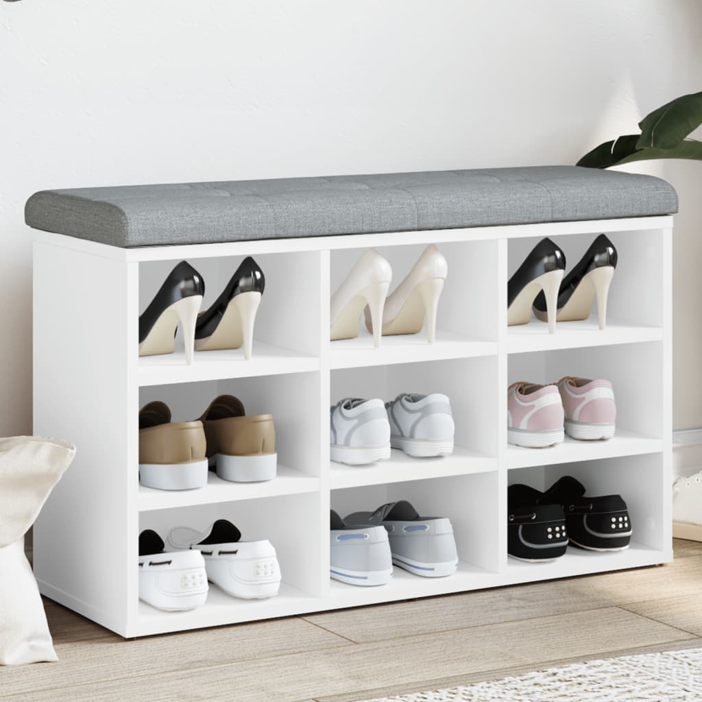 Schuhbank Weiß 82 x 32 x 50 cm Holzwerkstoff