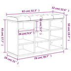 Schuhbank Schwarz 82x32x50 cm Holzwerkstoff