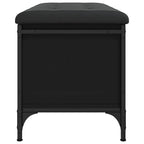 Sitzbank mit Stauraum Schwarz 82x42x45 cm Holzwerkstoff