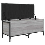 Sitzbank mit Stauraum Grau Sonoma 102x42x45 cm Holzwerkstoff
