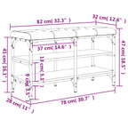 Schuhbank Braun Eichen-Optik 82x32x47 cm Holzwerkstoff