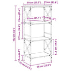Bücherregal 4 Böden Braun Eiche 59x35x132 cm Holzwerkstoff