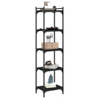 Bücherregal 5 Böden Schwarz 40x30x154 cm Holzwerkstoff