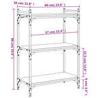 Bücherregal 3 Böden Schwarz 60x30x86 cm Holzwerkstoff