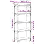 Bücherregal 5 Böden Räuchereiche 60x30x154 cm Holzwerkstoff