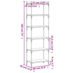 Bücherregal 6 Böden Braun Eiche-Optik 60x30x188cm Holzwerkstoff