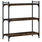 Bücherregal 3 Böden Räuchereiche 80x30x86 cm Holzwerkstoff