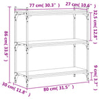 Bücherregal 3 Böden Grau Sonoma 80x30x86 cm Holzwerkstoff