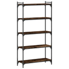 Bücherregal 5 Böden Räuchereiche 80x30x154 cm Holzwerkstoff