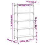 Bücherregal 5 Böden Grau Sonoma 80x30x154 cm Holzwerkstoff