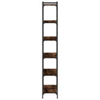 Bücherregal 6 Böden Räuchereiche 80x30x188 cm Holzwerkstoff