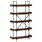 Bücherregal 5 Böden Räuchereiche 100x33x180,5 cm Holzwerkstoff