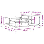Couchtisch Schwarz 107x107x40 cm Holzwerkstoff