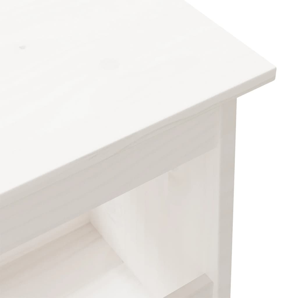 Flurbank Weiß 100 x 28 x 45 cm Massivholz Kiefer
