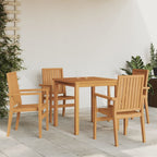 5-tlg. Garten-Essgruppe Massivholz Teak