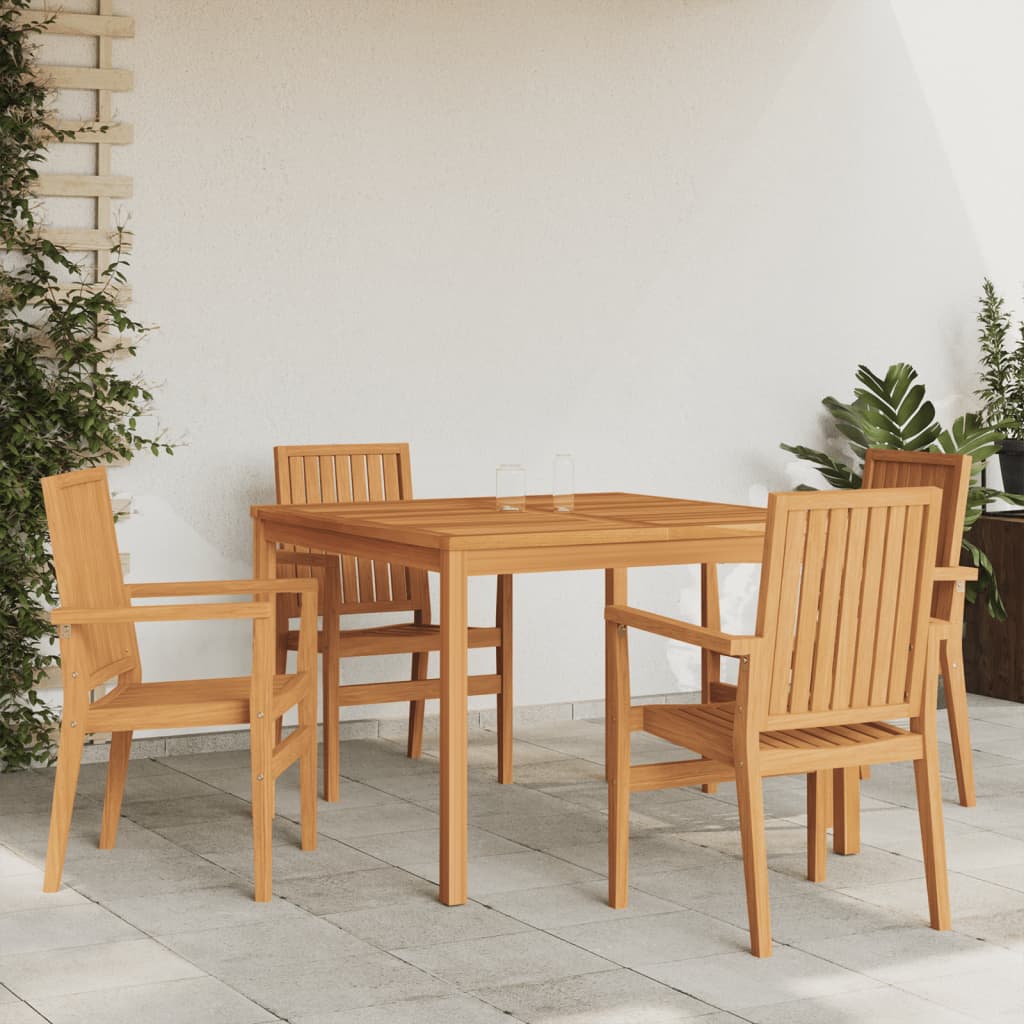 5-tlg. Garten-Essgruppe Massivholz Teak