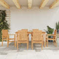 7-tlg. Garten-Essgruppe Massivholz Teak