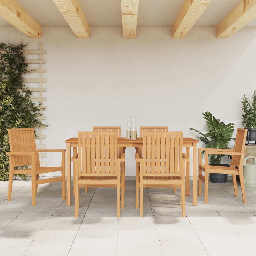 7-tlg. Garten-Essgruppe Massivholz Teak