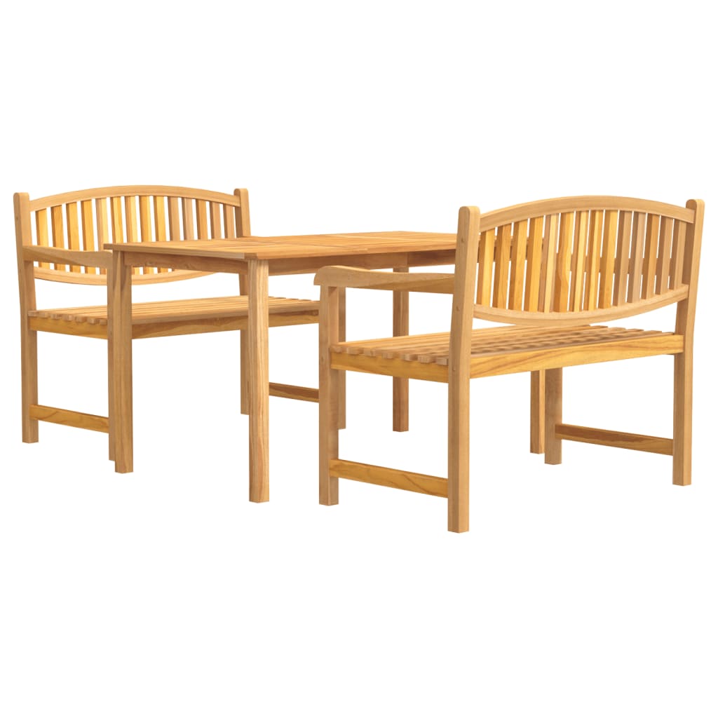 3-tlg. Garten-Essgruppe Massivholz Teak