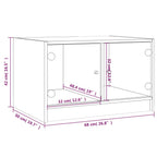 Couchtisch mit Glastüren Braun Eichen-Optik 68x50x42 cm
