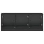 Couchtisch mit Glastüren Schwarz 102x50x42 cm