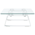 Monitorständer Weiß 40x20x8 cm Hartglas und Metall