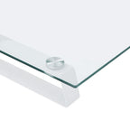 Monitorständer Weiß 80x20x8 cm Hartglas und Metall