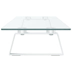 Monitorständer Weiß 100x20x8 cm Hartglas und Metall