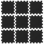 Bodenfliesen aus Gummi 9 Stk. Schwarz 16 mm 30x30 cm