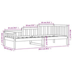 Tagesbett Schwarz 80x200 cm Massivholz Kiefer