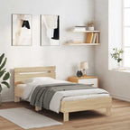 Bettgestell ohne Matratze mit Kopfteil Sonoma-Eiche 100x200 cm