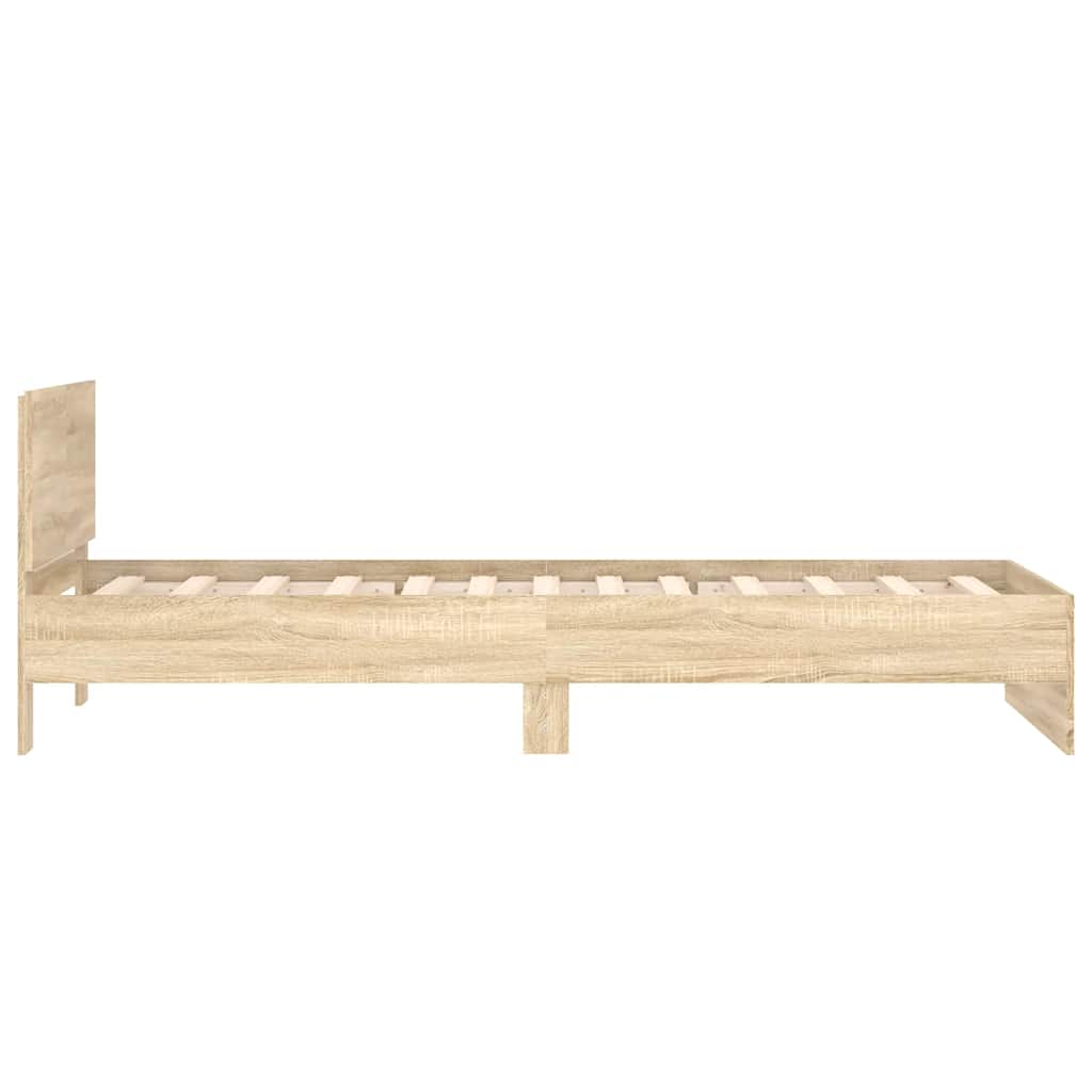 Bettgestell ohne Matratze mit Kopfteil Sonoma-Eiche 100x200 cm