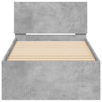 Bettgestell mit Kopfteil Betongrau 90x190 cm Holzwerkstoff