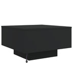 Couchtisch mit LED-Leuchten Schwarz 55x55x31 cm