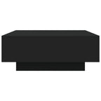 Couchtisch mit LED-Leuchten Schwarz 80x80x31 cm
