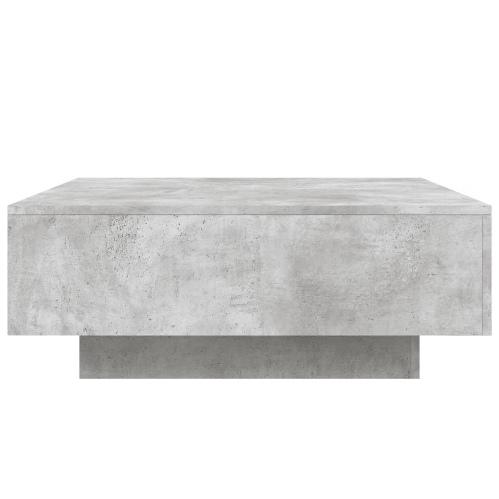 Couchtisch mit LED-Leuchten Betongrau 80x80x31 cm