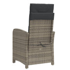 Gartensessel mit Kissen 2 Stk. Verstellbar Grau Poly Rattan