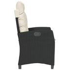Gartensessel mit Kissen 2 Stk. Verstellbar Schwarz Poly Rattan