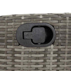 Gartensessel mit Fußteil Verstellbar Grau Poly Rattan