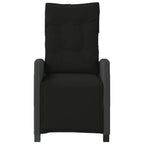 Gartensessel mit Fußteil 2 Stk. Verstellbar Schwarz Poly Rattan