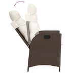 Gartensessel mit Kissen 2 Stk. Verstellbar Braun Poly Rattan