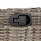 Gartensessel mit Fußteil Verstellbar Grau Poly Rattan