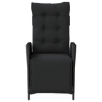 Gartensessel mit Fußteil 2 Stk. Verstellbar Schwarz Poly Rattan