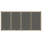 Gartentisch mit Glasplatte Beige 190x90x75 cm Poly Rattan