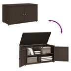 Gartenschrank Braun 110x55x60,5 cm Poly Rattan