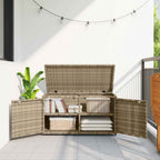 Gartenschrank Beige 110x55x60,5 cm Poly Rattan