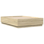 Bettgestell mit LED Sonoma-Eiche 150x200 cm Holzwerkstoff